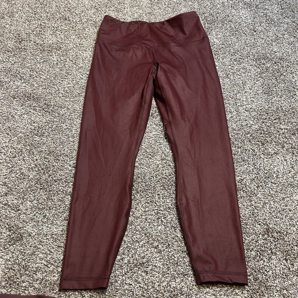 90 Degrees by Reflex Women's Medium Leggings Maroon Cropped